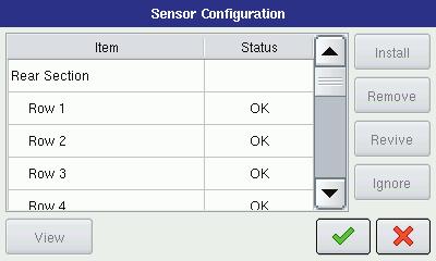Kinze Planter Monitor Sensor Configuration Sensor Information The Sensor Configuration window, shown below, is for system maintenance of the Population Monitor.