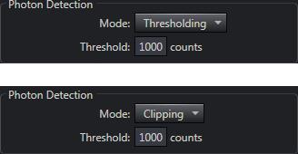 Within the Photon Detection section, select the desired Mode. Supported modes are: Disabled [default]; Thresholding; Clipping; 3.