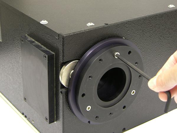 Mounting the camera to an Acton SpectraPro Series spectrograph requires a male sliding tube that slides into the spectrograph for setting the alignment and focus.