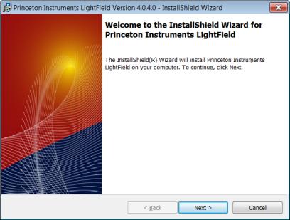 Chapter 3 System Setup 41 3.6.2 LightField Applications This section provides the installation procedure for LightField application software.