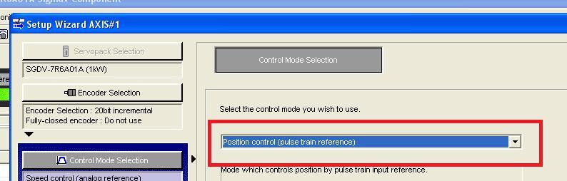 Select "Position Control (pulse train reference)" from the drop down menu: Click "Apply". Click "Reference Input Setting "?