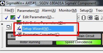 (Illustration 3): llustration 3: Setup Wizard Menu Select the Parameters(U) menu then