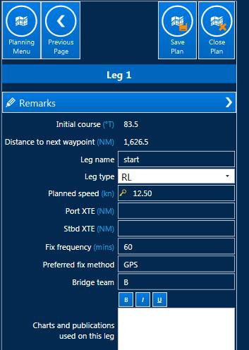 Editing leg information Select the Legs table view. This will provide you with the details of each leg of the plan.