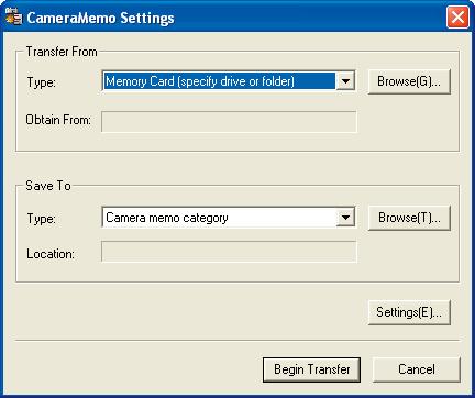 Using [CameraMemo Settings] Transfer images to destinations selected based on the presence or absence of memos and memo contents.