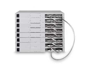 Nortel Ethernet Routing Switch Back View Eight-Switch Stack with Connected Stacking Ports Source: The Tolly Group, September 2005 Figure 6 engineers clicked on the switch ports needed to provision