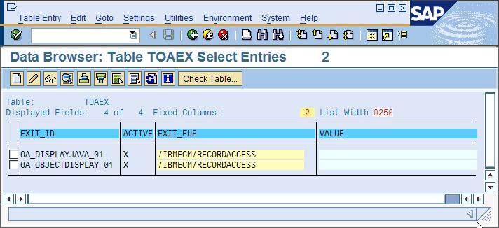 Figure 88 shows the Table TOAEX Insert window containing your specifications. Figure 88. Table TOAEX Insert window containing your specifications g.