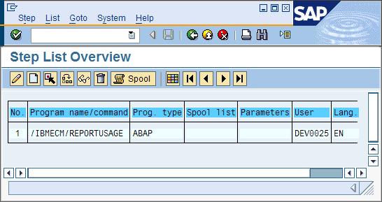 Figure 96 shows the Step List Overview window containing the defined step. Figure 96. Step List Overview window containing the defined step 12.