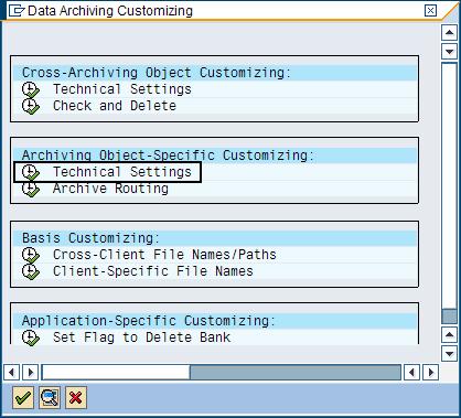 Figure 27 shows which item to double-click in the Data Archiving Customizing window. Figure 27. Data Archiving Customizing window showing which item to double-click 5.