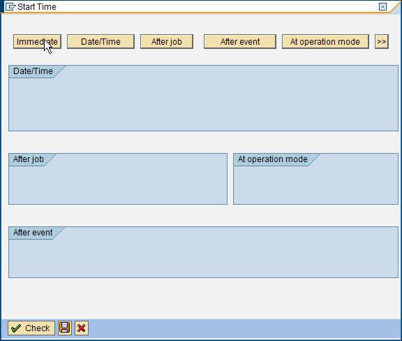 Figure 40. Start Time window showing which button to click 13. To specify the output device, take these steps: a.