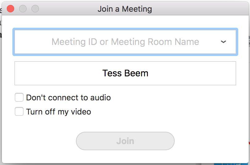Join a meeting using a Meeting ID: - From the home window of the Zoom app, click on the Join icon (outlined in red on the right).