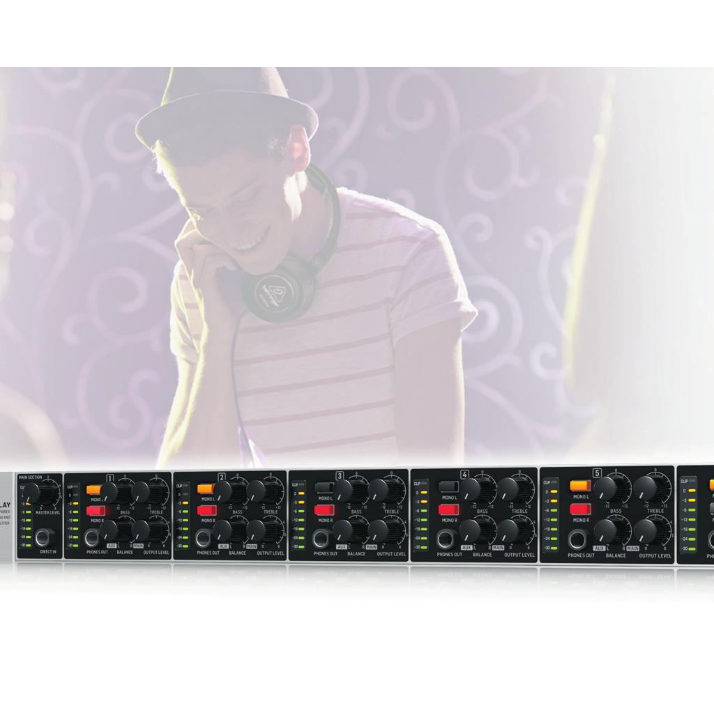mixing Stereo Aux input for each channel allows you to mix in any instrument or sound source Ultra-musical High and Low EQ per channel for perfect sound adaptation Output