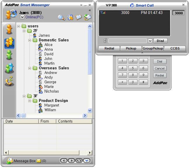 Smart Messenger MS-Window based Application Support Messenger Service Support Various Address Book