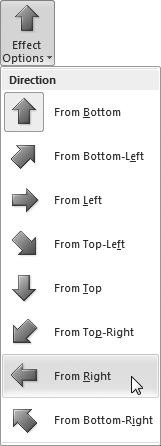Microsoft PowerPoint: Wrapping Up a Presentation To set options for an effect: 1. In Normal view, switch to the Animations tab.