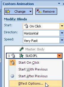 HOW TEXT APPEARS ON SCREEN ANIMATIONS tab > CUSTOM ANIMATION button > ADD EFFECT button