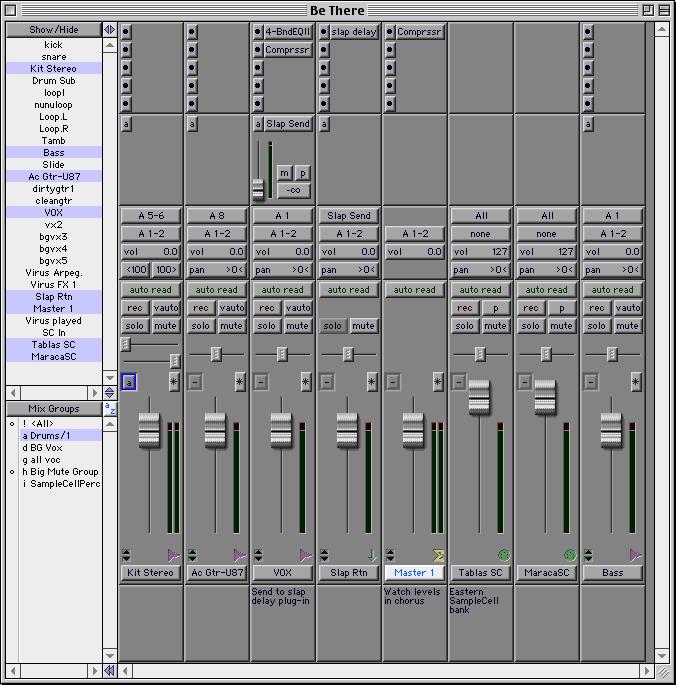 Session Setup Provides status display for important Pro Tools session settings, including sample and frame rate, clock source, and file format.