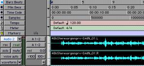 Audio Aux Master MIDI Input Fader Tracks in the Mix window In the Edit window, tracks are displayed horizontally along the Timeline.