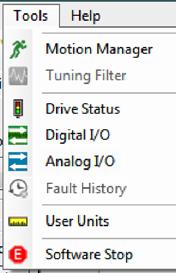 14Motion Manager 14.1 Using the Motion Manager The Motion Manager allows the user to enable/disable the motor, home, and create simple motion commands (Absolute, Incremental, Jog).