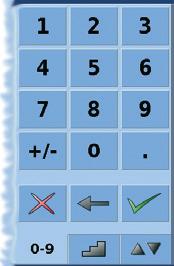 Optimal setting options in 'Control' mode through 3 different input menu modes A) Direct setpoint input via numeric keypad Application: numeric setpoint input via Touchscreen.