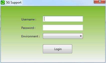 When the program is started, a login window is displayed. Fill in user name and password in the corresponding fields.