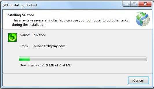 warning dialog. The tool will now be downloaded.