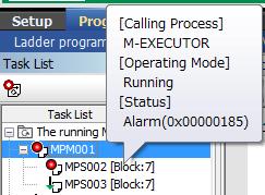 The function displays the name of program and step number when being executing it The main program name