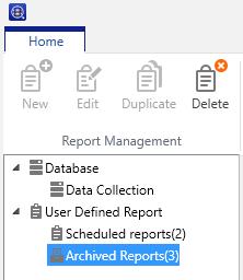 Daily Management B Select User Defined Report - Archived Reports from the tree view. C D Select the report you want to send by e-mail from the report list.