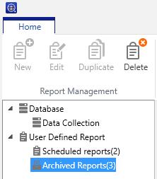 Daily Management Saving and deleting archived reports You can save and delete an archived report. A B Select Reports on the side bar task menu.