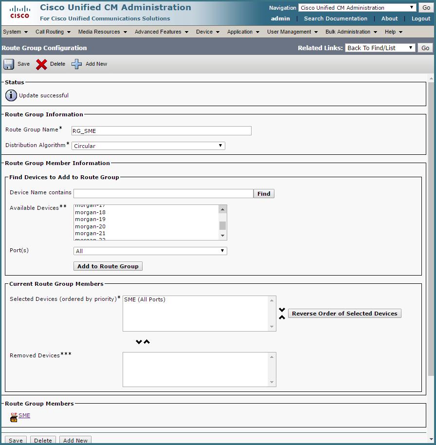 Appendix A Setting up Local Route Groups on Cisco Unified Communications Manager Figure