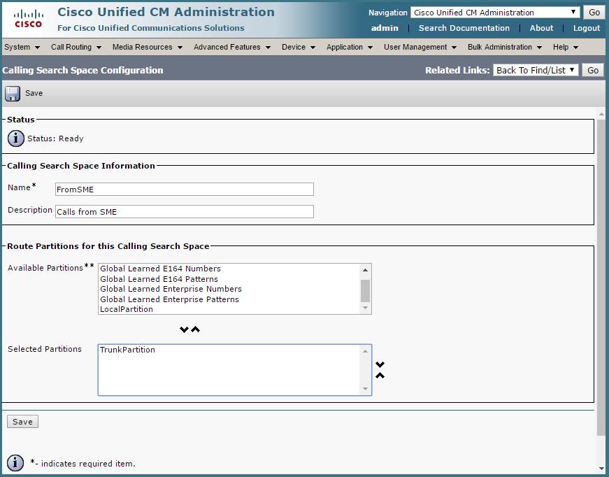 Appendix A Setting up Local Route Groups on Cisco Unified Communications Manager Figure 33: