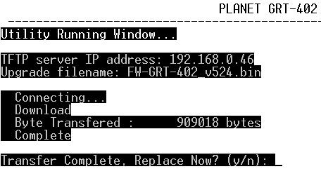 To start your Telnet client with VT100 terminal emulation and connect to the management IP of GRT series, wait for the login screen to appear.