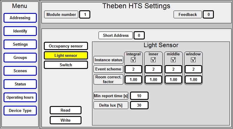 16 Library Description Specific Sensor Solutions Function Description: For the DALI configuration tool for Theben-HTS sensors, the