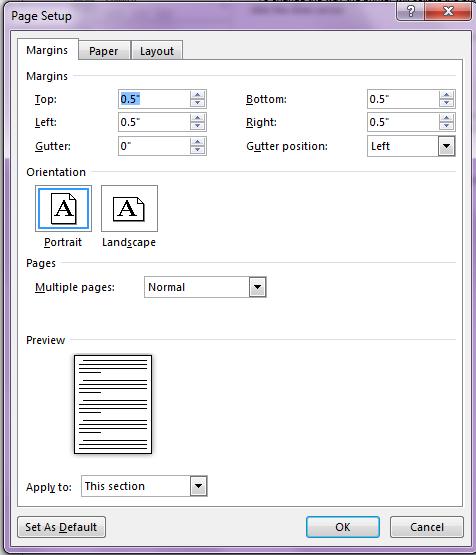 Print: From the Print pane, you can change the print settings and print your document. You can also see a preview of your document.