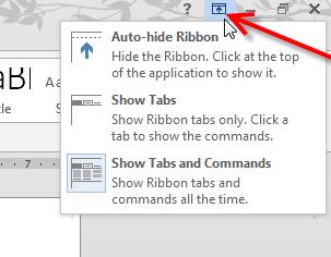 To show/hide the ribbon: Sometimes you want to hide the ribbon so you can focus more on your typing. Sometimes mistakenly you will collapse the ribbon when you didn t want to.