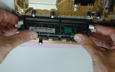 Step 1. Step 2. Step 3. Unlock a DIMM slot by pressing the retaining clips outward. Align a DIMM on the slot such that the notch on the DIMM matches the break on the slot.