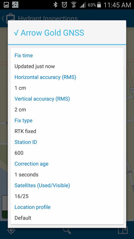 valuable metadata from the Arrow (HRMS, VRMS, Fix Type, Sats used/visible, ect ) in RTK mode.
