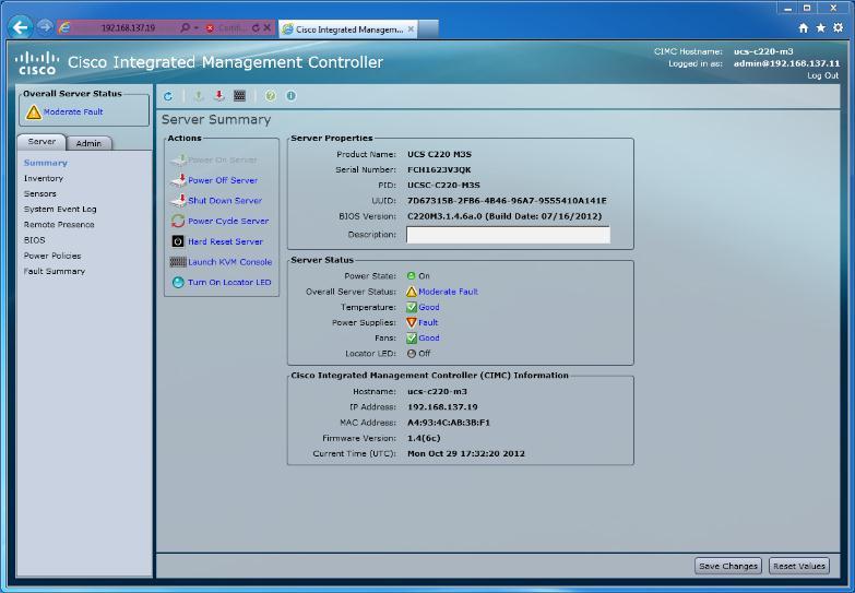 Configure BIOS Settings Configure BIOS Boot Order HW Inventory Power controls/policy; Launch KVM Monitor hardware events;