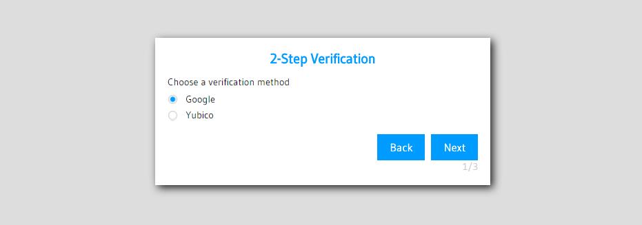 TWO STEP VERIFICATION CEM enables two-factor authentication for the system administrator. TO ACTIVATE TWO STEP VERIFICATION 1.