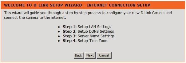 Section 3 - Configuration Internet Connection Setup Wizard This wizard will guide you through a