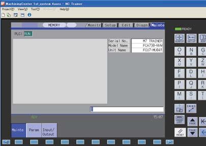 MITSUBISHI CNC 4 How to Use NC Trainer <Formatting NC memory> (1) Select the [Mainte] tab on NC screen.