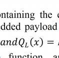 Where represents the signal containing the embedded information, w represents the embedded payload vector of L-ary symbols, {0,1,, 1}, ( ) = is an L-level scalar quantization function, and represents