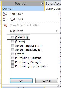 Access 2010 Foundation Page 108 At the top of the tick box group is a tick box labeled (Select