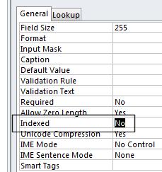 Access 2010 Foundation Page 98 For example, indexing the ID field in a table and setting it to Yes (No Duplicates) prevents duplicate numbers being entered and therefore the values in the field