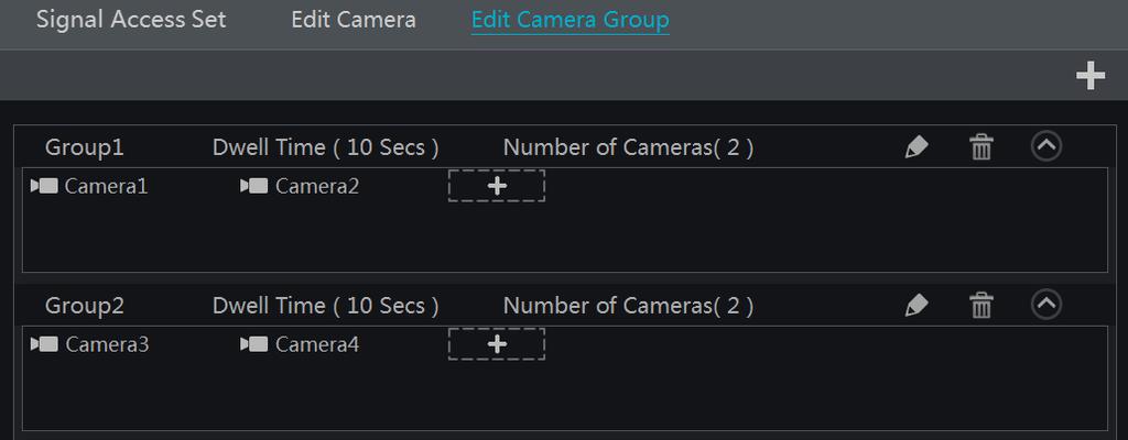 Camera Management Click to modify the group information