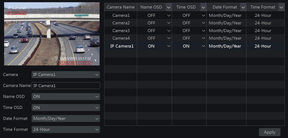 3 Preview Image Configuration 5.3.1 OSD Settings Click Start Settings Camera Image OSD Settings to go to the interface as shown below.