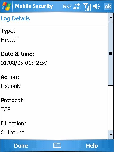 Viewing Event Logs Each firewall log entry (shown in Figure 9-6) contains the following information: Type event type, firewall or IDS Date & time when the connection attempt was made Action whether