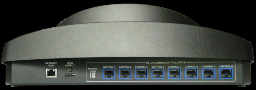 Connector Panel From left to right: Ethernet/PoE+ connector PoE+ Gigabit Ethernet port provides access to the controller's web interface and to cameras on the network, and