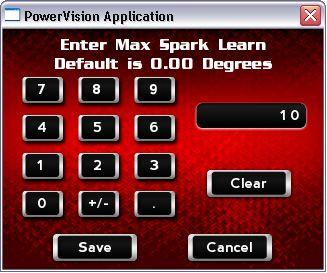 WORKING WITH POWER VISION Power Vision Menus 6 Using the number pad, enter the value for the setting.