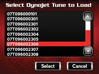 CHAPTER 2 Power Vision Tune File Management Flashing a Dynojet Pre-Configured Tune File The Power Vision is loaded with Pre-Configured Tunes developed by Dynojet when it leaves our facility.