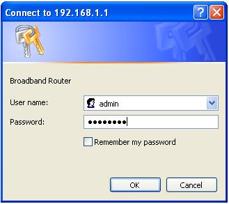 Figure 3 Login page After logging in to the DSL router as a super user, you