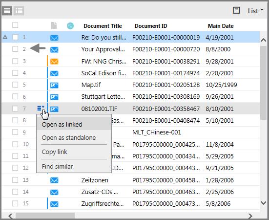 Working with the List pane (standard view) Overview Working with the List pane When you search for documents, the results typically appear in the List pane on the Documents page, as shown in the